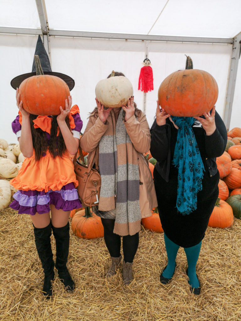 Getting into the spirit of halloween pumpkin heads